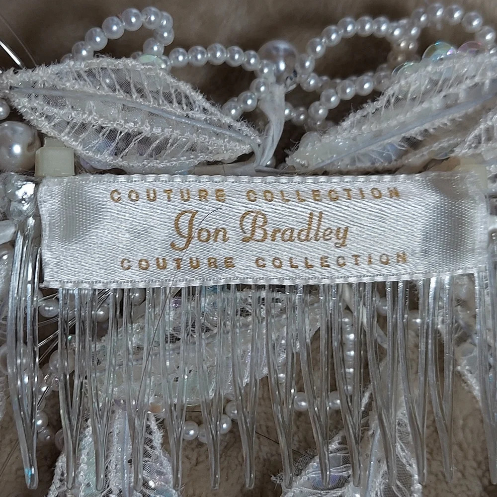 Vintage Jon Bradley Couture Collection Freshwater Pearl Tiara Bridal Headpiece - Picture 13 of 16